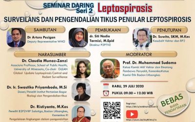 Seminar Daring Seri 2 Leptospirosis: Surveilans dan Pengendalian Tikus Penular Leptospirosis, Rabu 29 Juli 2020