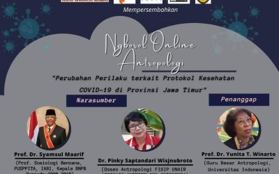 Ngobrol Online Antropologi “Perubahan Perilaku Terkait Protokol Kesehatan Covid-19 di Provinsi Jawa Timur”, Kamis 24 September 2020