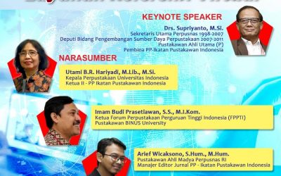 Webinar Kepustakawanan Pengurus Pusat Ikatan Pustakawan Indonesia “Layanan Referensi Virtual”, 23 September 2020