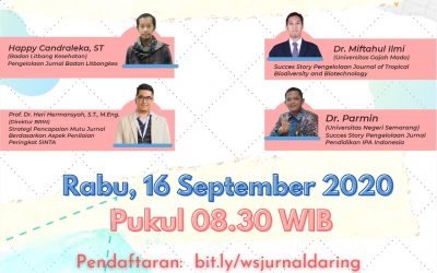 Worksop Jurnal Online Balai Besar Penelitian dan Pengembangan Tanaman Obat dan Obat Tradisional, Rabu 16 September 2020