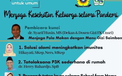 Webinar Awam: Menjaga Kesehatan Keluarga Selama Pandemi, 11 Oktober 2020