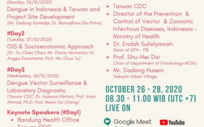 International Webinar “Result Presentation of Taiwan – Indonesia Dengue Control and Prevention Program”. October, 26-28th 2020