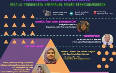 Webinar Program Pembinaan Jabatan Fungsional Analis Kebijakan Melalui Peningkatan Kemampuan Secara Berkesinambungan. Selasa, 27 Oktober 2020