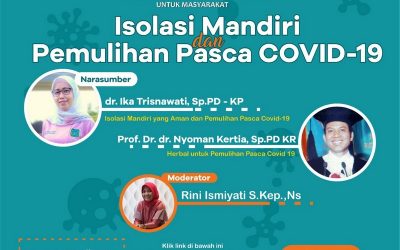 Bakpia (Bincang Asyik Pilihan Anda) Seri 19: Isolasi Mandiri dan Pemulihan Pasca Covid, Jumat 23 Juli 2021