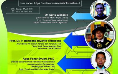 Webinar Series #1 Keltian ISS: Peluang Pengembangan Riset Informatika Sosial di Indonesia, Selasa 27 Juli 2021