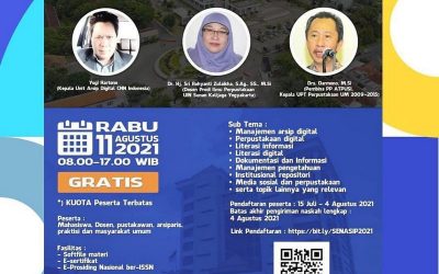 Call fo Papers Seminar Nasional Ilmu Perpustakaan (SENASIP) Tahun 2021, Rabu 11 Agustus 2021