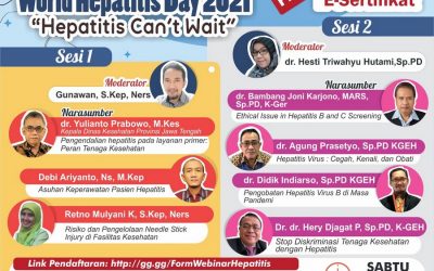 Seminar Medis Online World Hepatitis Day 2021 “Hepatitis Can’t Wait”, Sabtu 31 Juli 2021