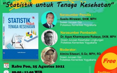 Bedah Buku Virtual: Statistik untuk Tenaga Kesehatan, Rabu 25 Agustus 2021