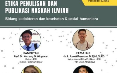 Online Workshop Etika Penulisan dan Publikasi Naskah Ilmiah, Jumat 13 Agustus 2021