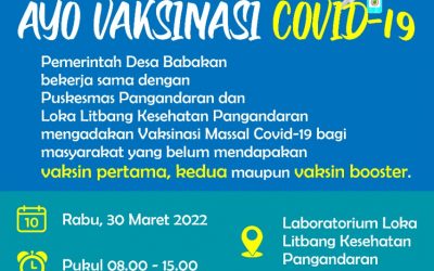 Ayo Ikuti Vaksinasi Covid-19. Rabu, 30 Maret 2022