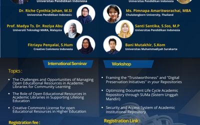 International Seminar & Workshop, Open Educational Resources: The Involvement of Libraries and LIS Professionals, Kamis, 5 Oktober 2023.